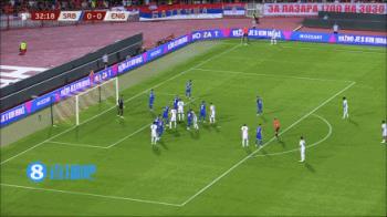 英格兰1-0领先塞尔维亚！凯恩头球破门，赖斯角球助攻